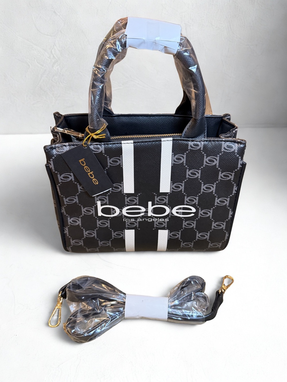 bebe Paisley Mini PU Satchel with crossbody strap